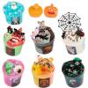 7 Packs Slime Kit,Cloud Butter Clear Slime Set,Super Soft and Non-Sticky Halloween Slime for Kids,Spooky Slimes Add-ins Birthday and Party Favors (Yelllow-Halloween) view 1