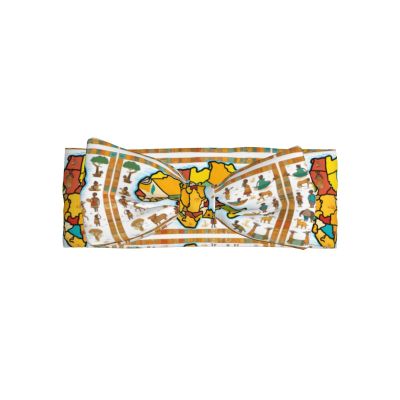 WHJSHOP African Map Ethnic Pattern Pattern Baby Bow Headband - Super Stretchy Soft Bows Hair Accessories for Newborn Infant Toddlers Kids Girls - Elastic and Skin-Friendly