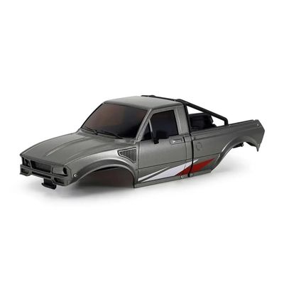 1/18 RC Crawler Hard Body Shell IR60 Pickup with Bed Rack Compatible with 1 18 Scale Off Road Vehicle Models Similar to(Unassembled Grey)
