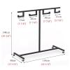 39.3 x 15.7 x 43.3 in Hula Hoop Stand Up Holders Stand, Metal Mobile Jump Rope Tree Rack, School Gym Exercise Hula Hoops Storage Cart, for Gym/Gymnastics Club/Training Ground/Sales Store view 2