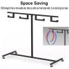39.3 x 15.7 x 43.3 in Hula Hoop Stand Up Holders Stand, Metal Mobile Jump Rope Tree Rack, School Gym Exercise Hula Hoops Storage Cart, for Gym/Gymnastics Club/Training Ground/Sales Store view 4