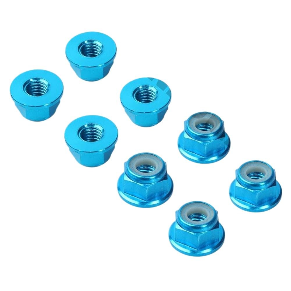 4mm M4 Wheel Lock Nut Compatible with 1 10 Scale RC Cars Crawlers 2wd SCTE 4x4 Models Fits Part Number 90046(Light Blue)