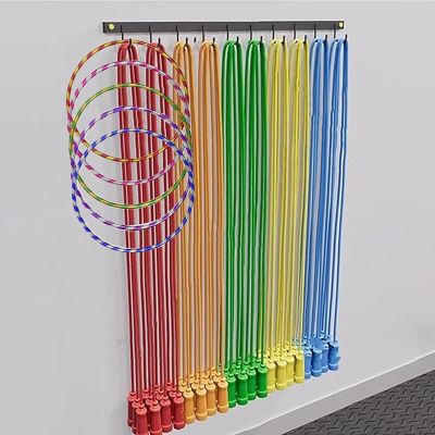 75cm/29.5in Wall Mounted Exercise Hoop Storage Rack, Metal Jump Rope Display Stand Fitness Hoop Organizer Holder, Obstacle Courses/PE Classes Hula Hoop Stand