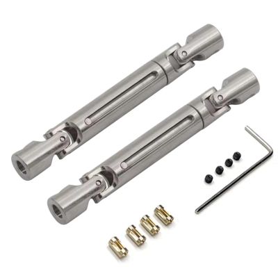 SERBNOPG RC Car Drive Shaft for MN168 for MN82 for MN78 1/12 RC Car Upgrade Parts Accessories Metal Drive Shaft CVD Driveshaft with 3mm to 4mm Shaft Sleeve(Silver)