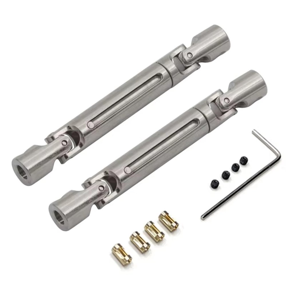SERBNOPG RC Car Drive Shaft for MN168 for MN82 for MN78 1/12 RC Car Upgrade Parts Accessories Metal Drive Shaft CVD Driveshaft with 3mm to 4mm Shaft Sleeve(Silver)