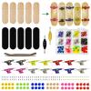DisplayMore Premium Wooden Fingerboard Deck - Includes Prolific Foam Tape & Multicolour Wheels, The Classic - 30mm x 100mm - Pre-Drilled Holes Size (164PCS Finger Skateboard DIY Set) view 1