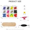 DisplayMore Premium Wooden Fingerboard Deck - Includes Prolific Foam Tape & Multicolour Wheels, The Classic - 30mm x 100mm - Pre-Drilled Holes Size (164PCS Finger Skateboard DIY Set) view 2