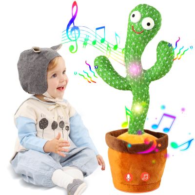 Abcrand Dancing Talking Cactus Easter Baby Toy, Talking Mimicking Recording Toy Repeats What You Say, Singing Cactus with 120 Songs, Interactive Dancing Easter Gifts for Kids Toddlers Boys Girls