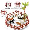 AQXYTK Realistic Farm Animal Figurines, Plastic Farm Figurines Playset Includes Fences, Cake Topper Cognitive Development Role Play Set (53 pcs) view 3