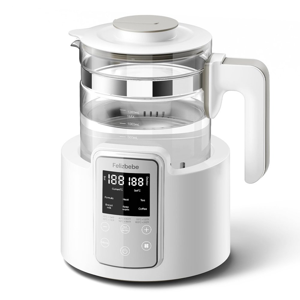 Instant Water Warmer, Baby Bottle Warmer with Faster Cooling Fan and LCD Display, Baby Milk Warmer, Electric Kettle with 6 Temperature Control Presets, Breastmilk Warmer, Boil Tea, Coffee