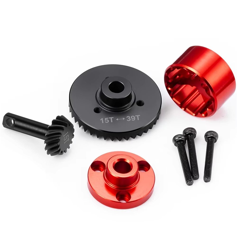 RC Car Upgrade Parts Compatible with Mini for E-REVO Upgrade Parts Aluminum Alloy 39+15T Helical Gear Axle Differential Gears Pinion for 1/16 RC Crawler Car