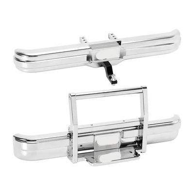 Aluminum Front Rear Bumper Compatible with 1 10 Scale FMS FCX10 K5 Upgrade Parts Chrome Version(Both)