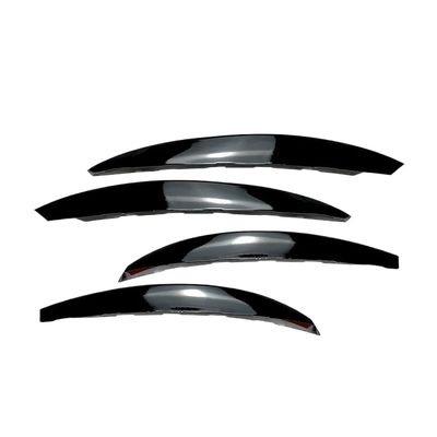 4Pcs Car Front Bumper Splitter Fins Body Spoiler Canards Cover Decoration Trim Exterior Parts for Mercedes-Benz C-Class W206(Black-Glossy Black)