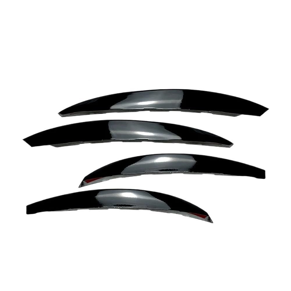 4Pcs Car Front Bumper Splitter Fins Body Spoiler Canards Cover Decoration Trim Exterior Parts for Mercedes-Benz C-Class W206(Black-Glossy Black)