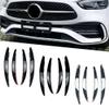 4Pcs Car Front Bumper Splitter Fins Body Spoiler Canards Cover Decoration Trim Exterior Parts for Mercedes-Benz C-Class W206(Black-Glossy Black) view 2