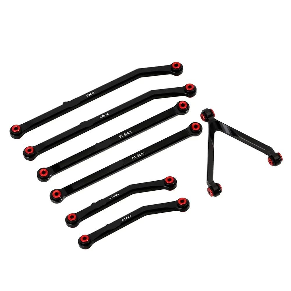133.5mm LWB Aluminum Chassis Links Compatible with 1 24 Scale RC Crawler Cars SCX24 AXI90081 Deadbolt AXI00004 B17 and Similar Models(Black)
