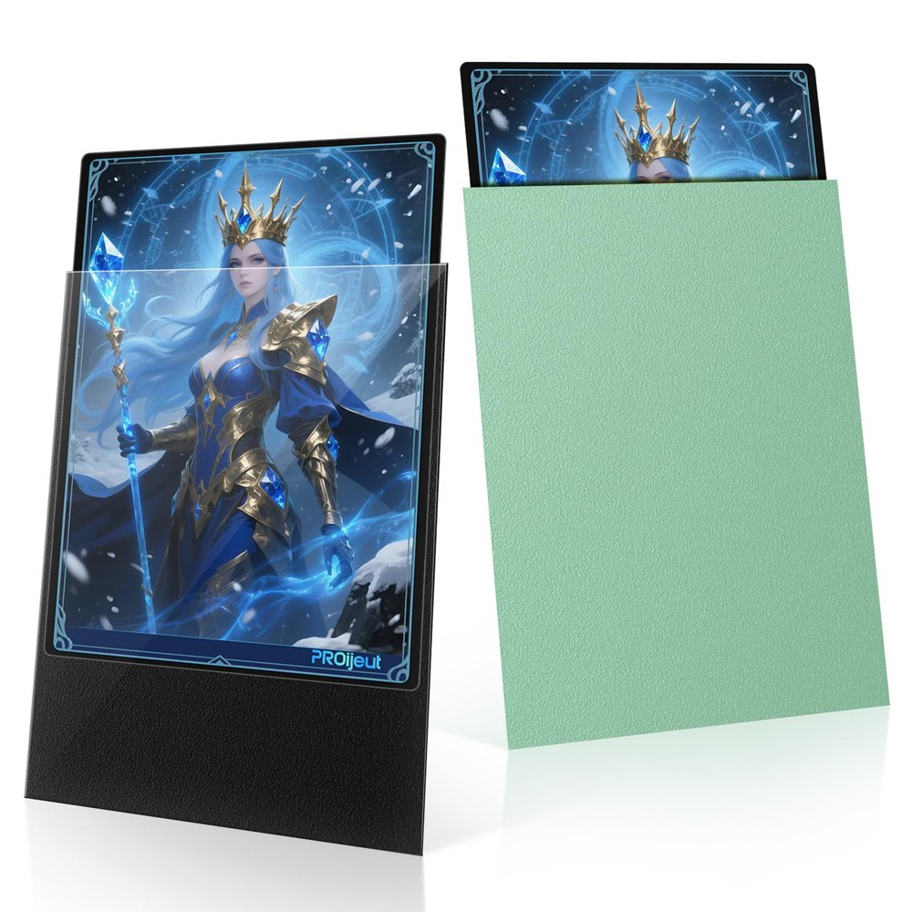 200 Pack Card Sleeves, Matte Dual Trading Card Sleeves with Opaque Back & Smooth Shuffle, Tear Resistant Card Protectors for MTG, TCG (Eucalyptus Green)