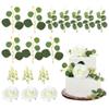16pcs Artificial 3D Flower Cake Toppers White Rose Floral Cake Decors for White Wedding Anniversary Bridal Engagement Fairy Baby Shower Valentine's Mother's Day Birthday Party Decoration view 2