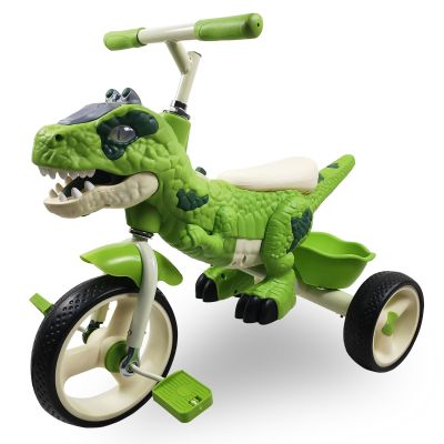 Dinosaur Kids Tricycle for Ages 3-7, Toddler Trike Bike Big Wheel with Lights Music and Airless Tires, Indoor Outdoor Preschool Dinosaur Kids Bike, Birthday Gift for Boys and Girls
