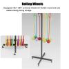 80 120 cm Jump Hoop Rope Storage Rack, Metal Mobile Hula Hoop Holder Stand, Hula Hoop Organizer Cart for Home Gym Office, Space-Saving Hula Hoop Display Stand(High 80cm/31.5in) view 4