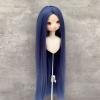 1/4 Doll Wig for 7 8in Dolls, Soft High Temperature Silk, DIY Styling, Long Straight Hair, Excellent for Ball Jointed Dolls (Blue) view 3