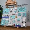 Interactive Montessori Busy Board with TV Remote  19.6x23.6 in Turquoise Wooden Activity Toy  Handmade Sensory Board for Toddlers  Educational Push & Pull Toy Ages 13 (With a wooden stand) view 2