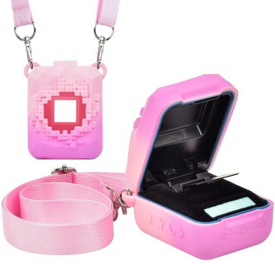 Againmore Silicone Cover Case Compatible with Bitzee Magicals Interactive Toy Digital Pet, Protective Sleeve Skin with Shoulder Strap for Virtual Electronic Pets & Accessories (Bag Only) - Pink