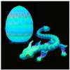 3D Printed Dragon Eggs with Dragon Inside - Mystery Crystal 3D Print Dinosaur Toys Glow in The Dark Articulated Animals Fidget Toy, Stuff Fun Gifts for Adults, Teens, Boy, Easter view 1