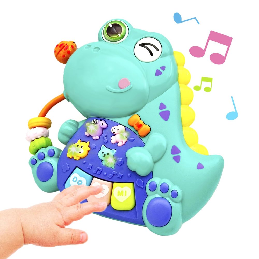 Baby Musical Toys for 1 Year Old Boy Girl, Light Up Music Developmental Learning Toy for Toddlers , Tummy Time Toy12 - 18 Months, Baby Birthday Gift (Dinosaur)