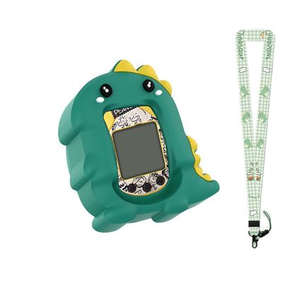 Case for Tamagotchi Nano with Lanyard Cute Cartoon Silicone Protective Cover for Kids, Soft & Shockproof Shell for Tamagotchi Virtual Pet Keychain, Anti-Drop Holder Accessory (Green)