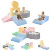 CAMELUS Toddler Climbing Toys Indoor, Baby Foam Climbing Blocks with Ball Pit for 1-3 Years Old, 6-Piece Soft Play Set Climbing Blocks, Climb Crawl Activity Play, Birthday (Balls not Included) view 1