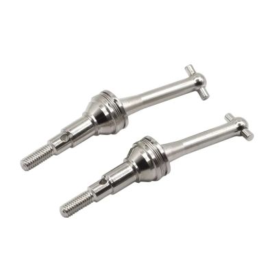 SERBNOPG RC Car Drive Shaft for MJX for Hyper Go Truck 14301 14302 CVD 14410 1/14 RC Car Upgrade Parts Accessories 2Pcs Metal Drive Shafts Dog Bone(Silver)