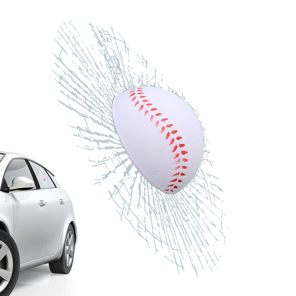 3D Tennis Ball Sticker - Hilarious Broken Window Decal, Unique Car Glass Cling | 3D Tennis Ball Hit Window Sticker, Tricky Prank Joke Decoration for Bedroom, Dorm, Living Room, Office, Shop, or