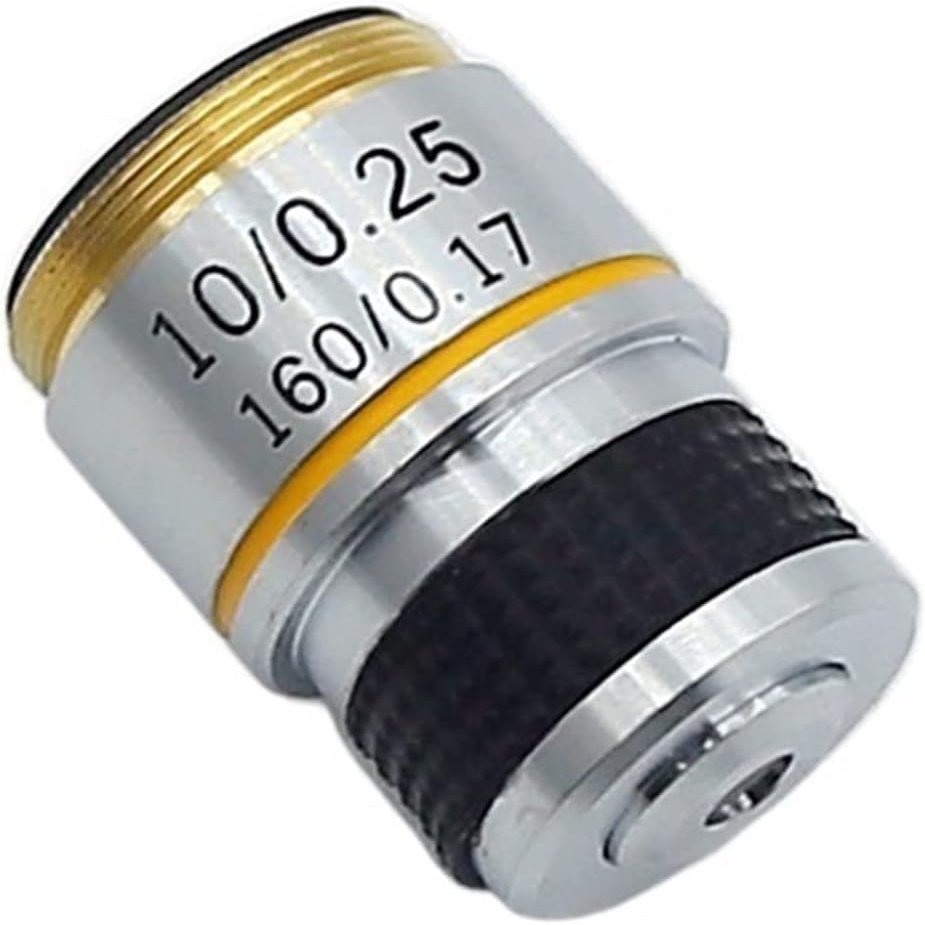185 Achromatic Objective Lens - Biological Microscope Accessory with 4X, 10X, 20X, 40X, 60X, 100X Magnification 10