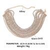 ZYIBPMSJKQCFK Bohemian Multi Layered Glass Necklace For Women,silvery,30.9+14.0cm view 3
