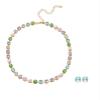 ZYIBPMSJKQCFK Bohemian Pearl Necklace Earrings 2-Piece Set Collarbone Chain,rose Gold,42.5+11.5cm view 3