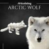 Articulating 3D Printed Wolf Collectible Display Piece, Personalized Gift - Articulating Posable Wolf (White, Large) view 3