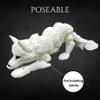 Articulating 3D Printed Wolf Collectible Display Piece, Personalized Gift - Articulating Posable Wolf (White, Large) view 4