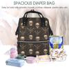 Baby Doll Diaper Bag Backpack - Pirate Style Skull Print Mommy Bag, Tactical Infant Baby Backpack, Fashion Travel Hiking Toddler Tote Nursing Nappy Bags for Dad Mom Women Men view 3