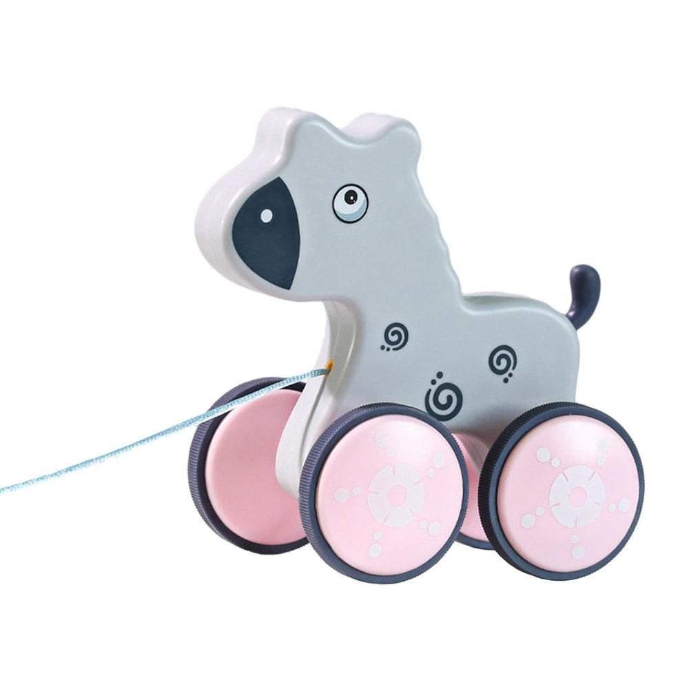 Pull Along Toy Pull Toys, Cartoon Walking Toy with String for Holidays, Horse