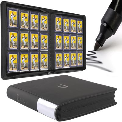 D DACCKIT Top Loader Binder 12 Pocket - Fits 480 Cards12 Pocket Top Loader Binders for Cards with Sleeves Compatible with 3" X 4" Rigid Card Holders for Trading Cards or Sports Cards - Classic Black
