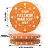 50-500 Custom Poker Chips, 40mm 11.5 Gram Clay Casino Chips with Your Logo, Text or Image, Personalized Drink Tokens for Bar, Party, Tournaments, Golf Club or Events (Orange) view 2