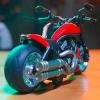 1: 12 Scale Pull Back Motorcycle Toy with Music Light Alloy Motorcycle Model for Boys Girls (Red) view 2