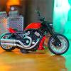 1: 12 Scale Pull Back Motorcycle Toy with Music Light Alloy Motorcycle Model for Boys Girls (Red) view 3