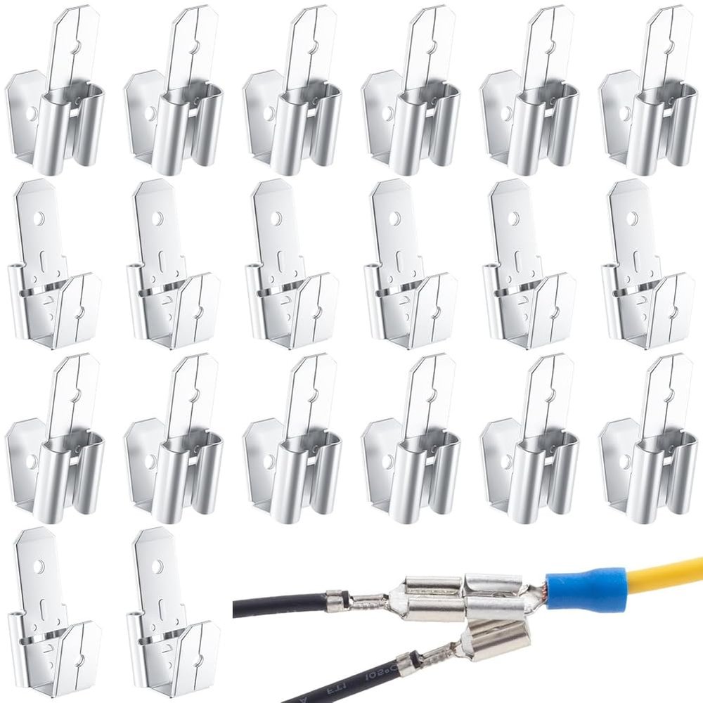 Wire connectors,Electrical Wire Connectors,Connector Block,Dual Male Piggyback Spade Connectors, 3 Way Electrical Female Male Spade Crimp Terminals
