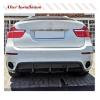 Carbon Fiber Car Rear Bumper Diffuser Lip Spoiler Compatible for BMW X6 E71 2008-2014 Racing Rear Diffuser Apron Protector FRP Black(Carbon with Hole) view 3