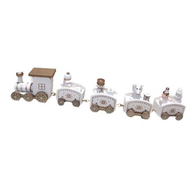 Christmas Decoration Train, Christmas Wooden Train Decorations, Centerpieces, Train Decoration Set for Indoor Festival, D
