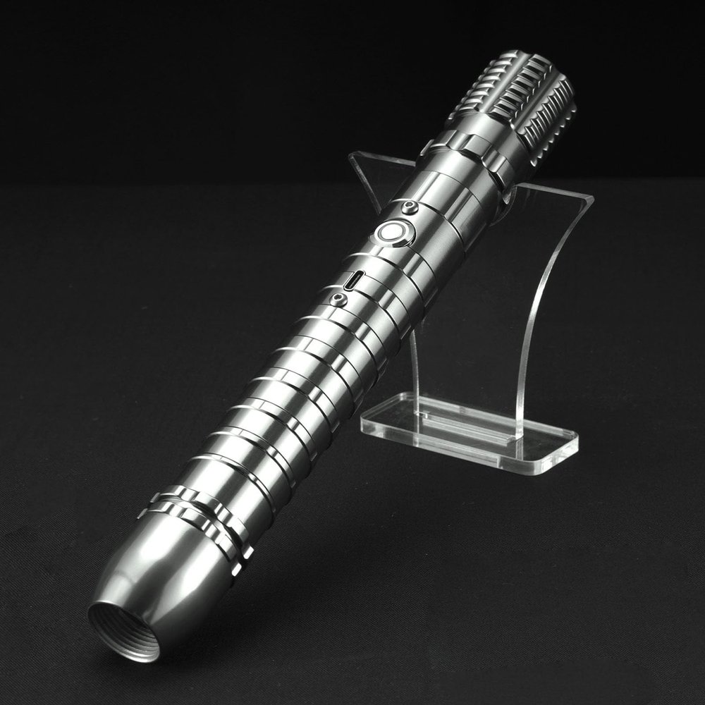 XIUCAI RGB Motion-Sensing Lightsaber, with 6-Axis Gyroscope, Metal Hilt, 12 Sounds 15 Colors, USB Rechargeable, Holiday & Birthday Gifts for Adults and Kids,Gray