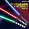 XIUCAI RGB Motion-Sensing Lightsaber, with 6-Axis Gyroscope, Metal Hilt, 12 Sounds 15 Colors, USB Rechargeable, Holiday & Birthday Gifts for Adults and Kids,Gray view 4
