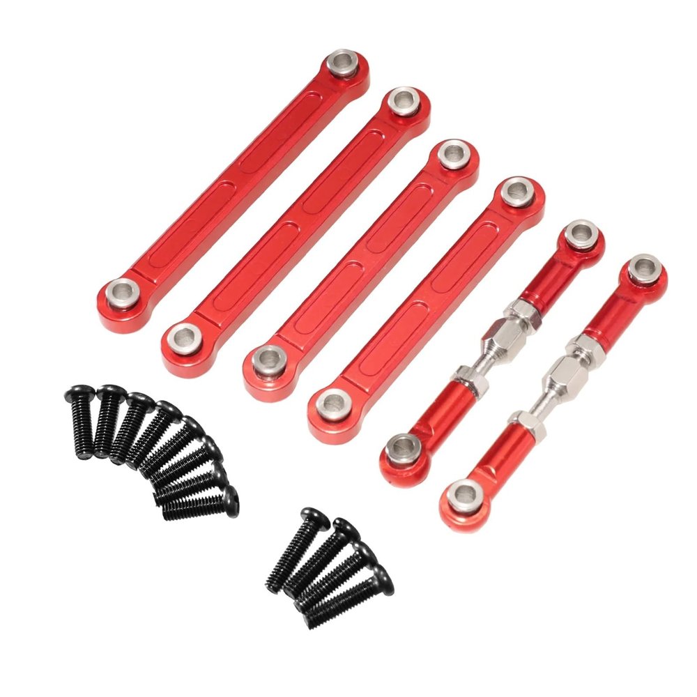 Compatible with 144001 144010 124016 124018 124007 124017 124019 124008 124007 124010 RC car Metal Upgrade Rod Parts(Red)